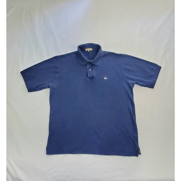 Burberry Other - Burberry London Size M Mens Classic Polo Navy Cotton Nova Check Trim Ca11
